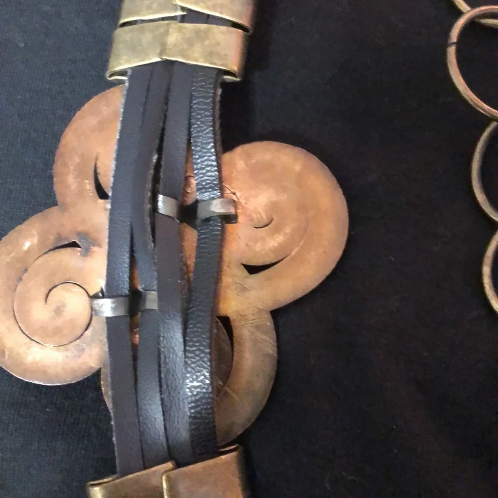 Leather and metal belt size medium